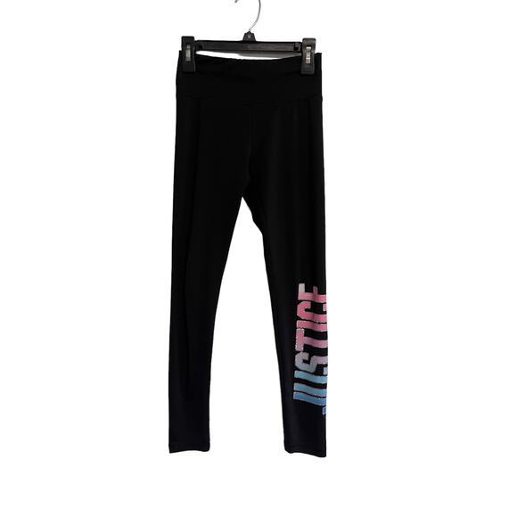 Justice Other - Justice Logo Leggings Full Length Girls Size 10 Black Athletic